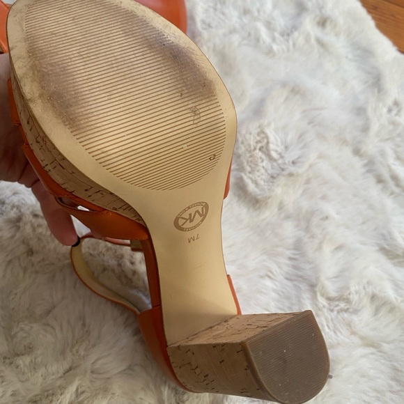 Michael Kors Mercer Coro Platform Leather sandal heels size 7 - Picture 3 of 7